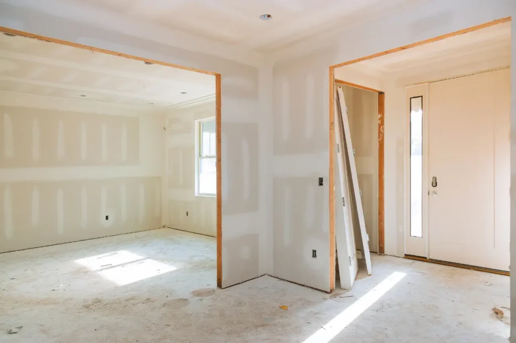 Interior walls under construction by Builders Rodney showing builders rodney expertise